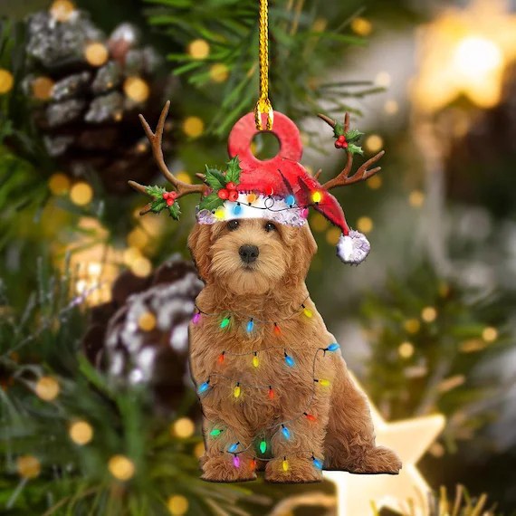 Golden doodle christmas ornament